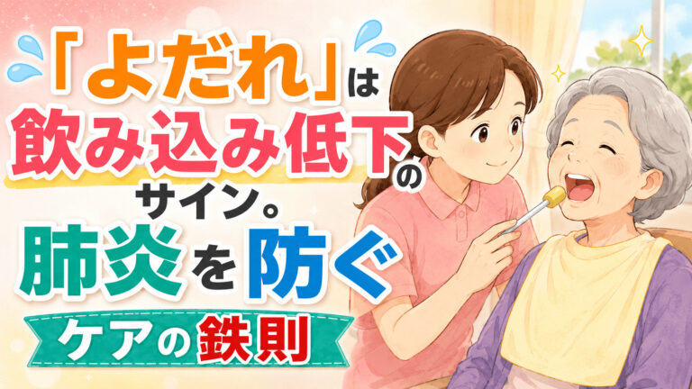 【パーキンソン病の口腔ケア】「よだれ」は飲み込み低下のサイン。肺炎を防ぐケアの鉄則