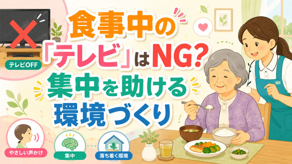 【パーキンソン病の食事介助】食事中の「テレビ」はNG?集中を助ける環境づくり