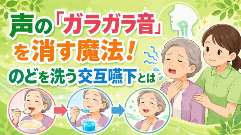 【パーキンソン病の食事】 声の「ガラガラ音」を消す魔法！のどを洗う交互嚥下とは