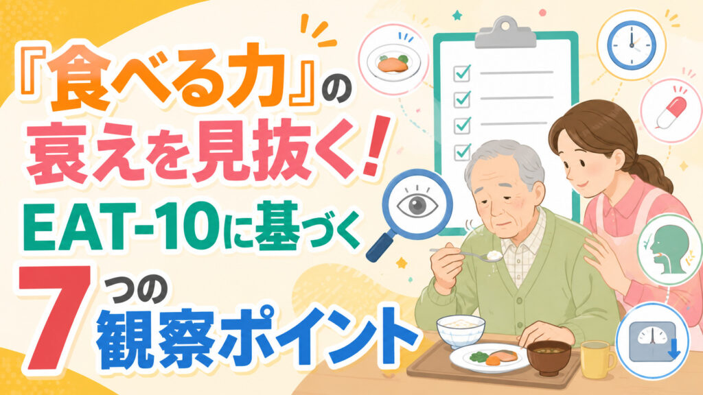 【パーキンソン病の食事】「食べる力」の衰えを見抜く！EAT-10に基づく7つの観察ポイント