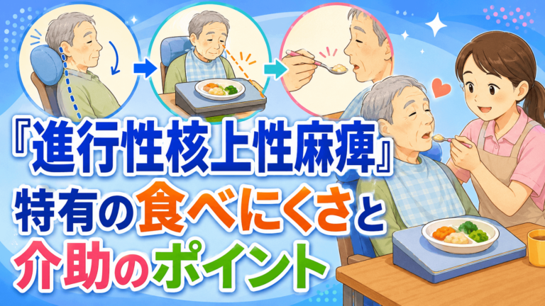 【パーキンソン症候群の食事】 「進行性核上性麻痺」特有の食べにくさと介助のポイント